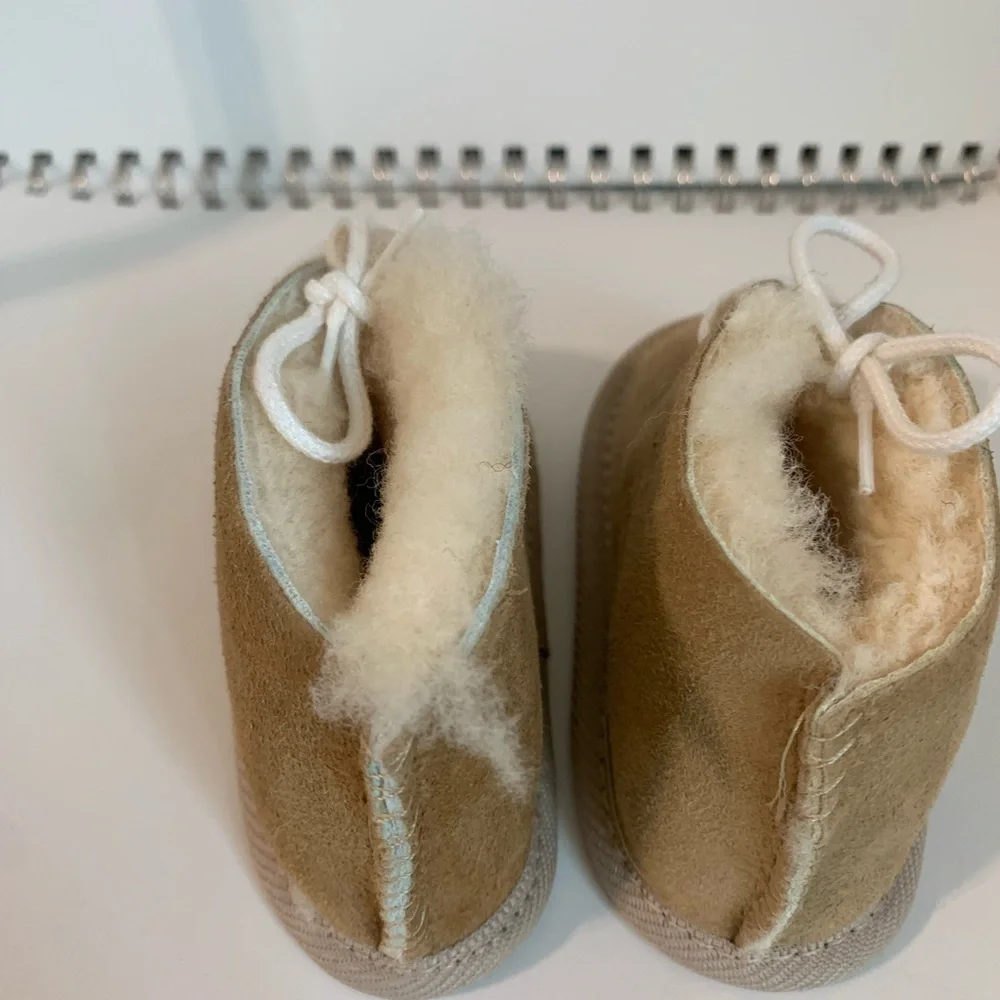 Shearling Baby Moccasin Booties 12-18 Months